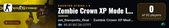 Zombie Crown XP Mode LE v1.0 live status badge