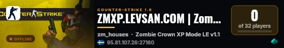 ZMXP.LEVSAN.COM | Zombie Plague GunXP 24/7, Free VIP live status badge