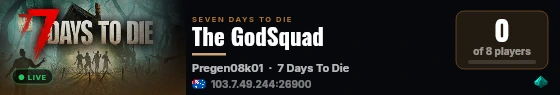 The GodSquad live status badge