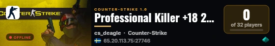 Professional Killer +18 24/7 live status badge