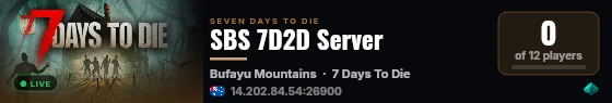 SBS 7D2D Server live status badge