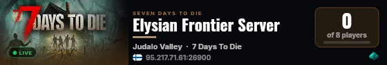 Elysian Frontier Server live status badge