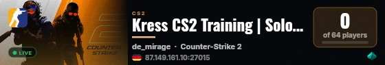 Kress CS2 Training | Solo & Duo live status badge