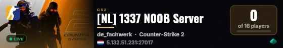 [NL] 1337 N00B Server live status badge