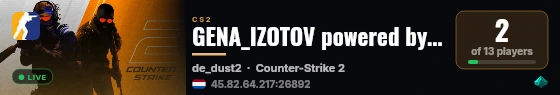 GENA_IZOTOV powered by PRACC.COM live status badge