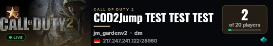 COD2Jump TEST TEST TEST live status badge