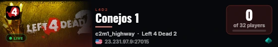Conejos 1 live status badge
