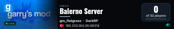 Balerno Server live status badge