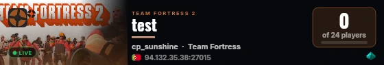 test live status badge