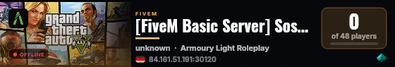 [FiveM Basic Server] Sosal RP live status badge