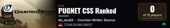 PUGNET CSS Ranked live status badge