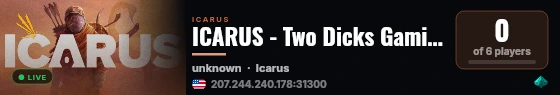 ICARUS - Two Dicks Gaming live status badge