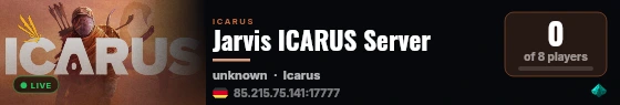Jarvis ICARUS Server live status badge