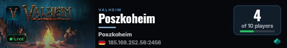 Poszkoheim live status badge