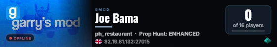 Joe Bama live status badge