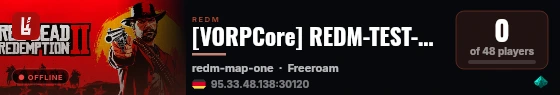 [VORPCore] REDM-TEST-BELLA live status badge