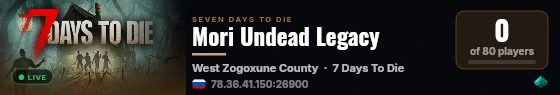 Mori Undead Legacy live status badge