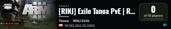 [RINJ] Exile Tanoa PvE | Roaming AI | Customized & Scripted live status badge