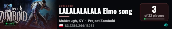 LALALALALALA Elmo song live status badge