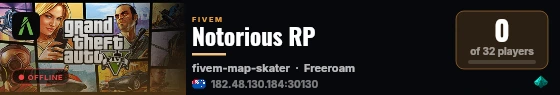 Notorious RP live status badge