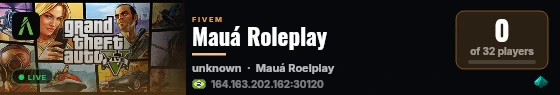 Mauá Roleplay live status badge