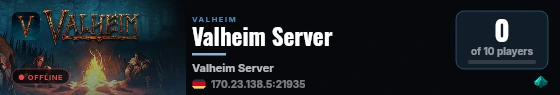 Valheim Server live status badge
