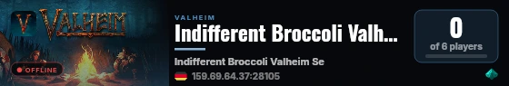 Indifferent Broccoli Valheim Server live status badge
