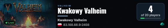 Kwakowy Valheim live status badge