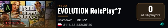 EVOLUTION RolePlay^7 live status badge