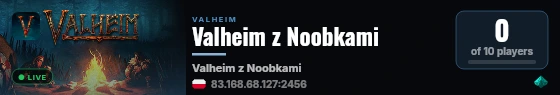Valheim z Noobkami live status badge