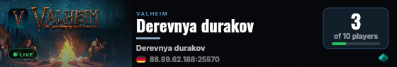Derevnya durakov live status badge
