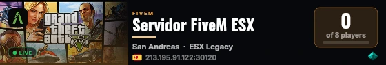 Servidor FiveM ESX live status badge