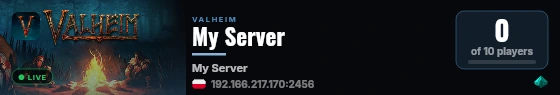 My Server live status badge