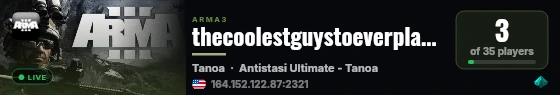 thecoolestguystoeverplayarma live status badge
