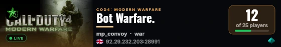 Bot Warfare. live status badge