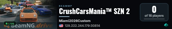 CrushCarsMania™ SZN 2 live status badge