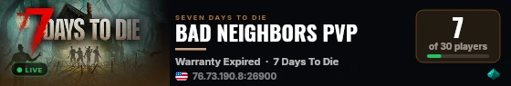 BAD NEIGHBORS PVP live status badge