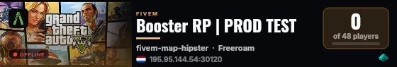 Booster RP | PROD TEST live status badge