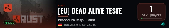 [EU] DEAD ALIVE TESTE live status badge