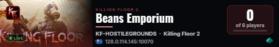 Beans Emporium live status badge