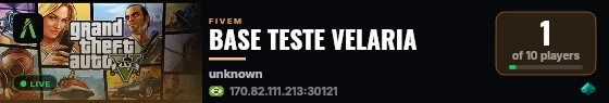 BASE TESTE VELARIA live status badge