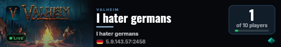 I hater germans live status badge