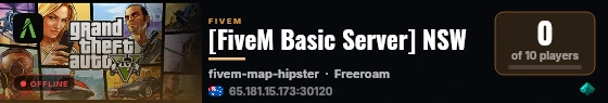 [FiveM Basic Server] NSW live status badge