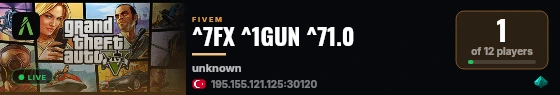 ^7FX ^1GUN ^71.0 live status badge