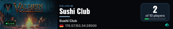 Sushi Club live status badge