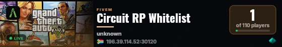 Circuit RP Whitelist live status badge