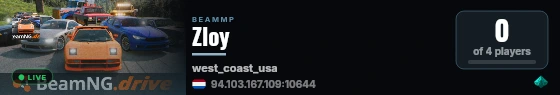 Zloy live status badge