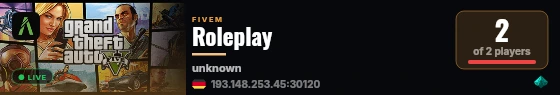[FiveM Basic Server] Roleplay live status badge