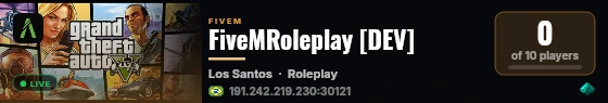 FiveMRoleplay [DEV] live status badge