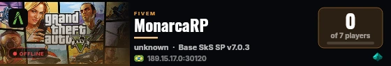 MonarcaRP live status badge